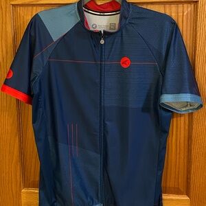 Pactimo Ascent Men's Navy Blue Performance Cycling Jacket with Red Accents XL